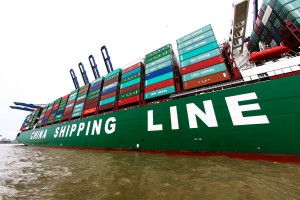 CSCL Globe at The Port of Felixstowe on 7th January 2015